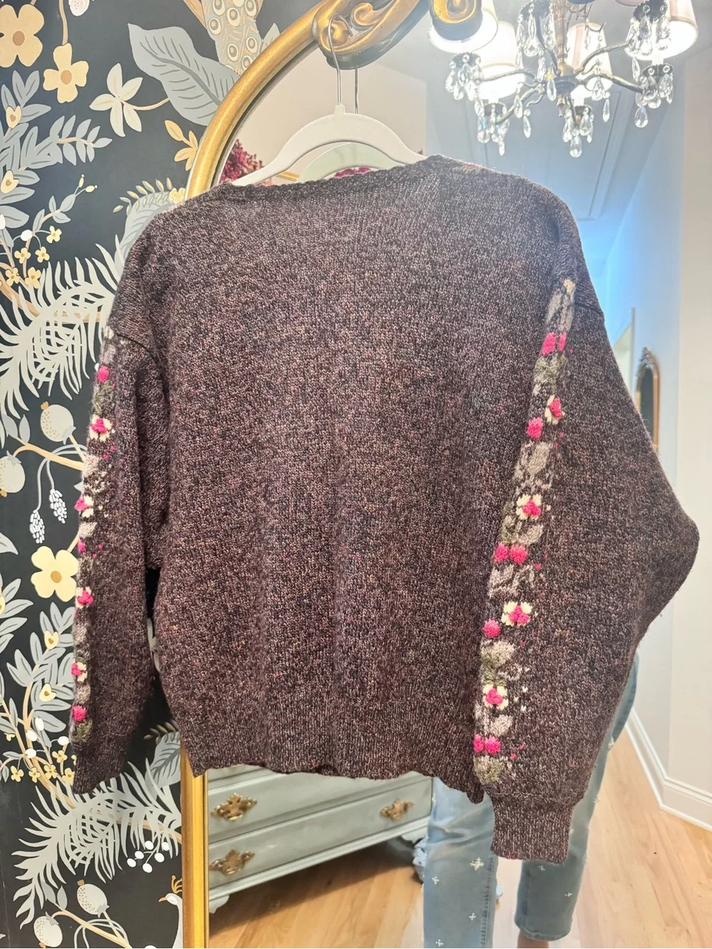 COMPONENTS by Susan Bristol Hand Embroidered Cardigan 100% WOOL